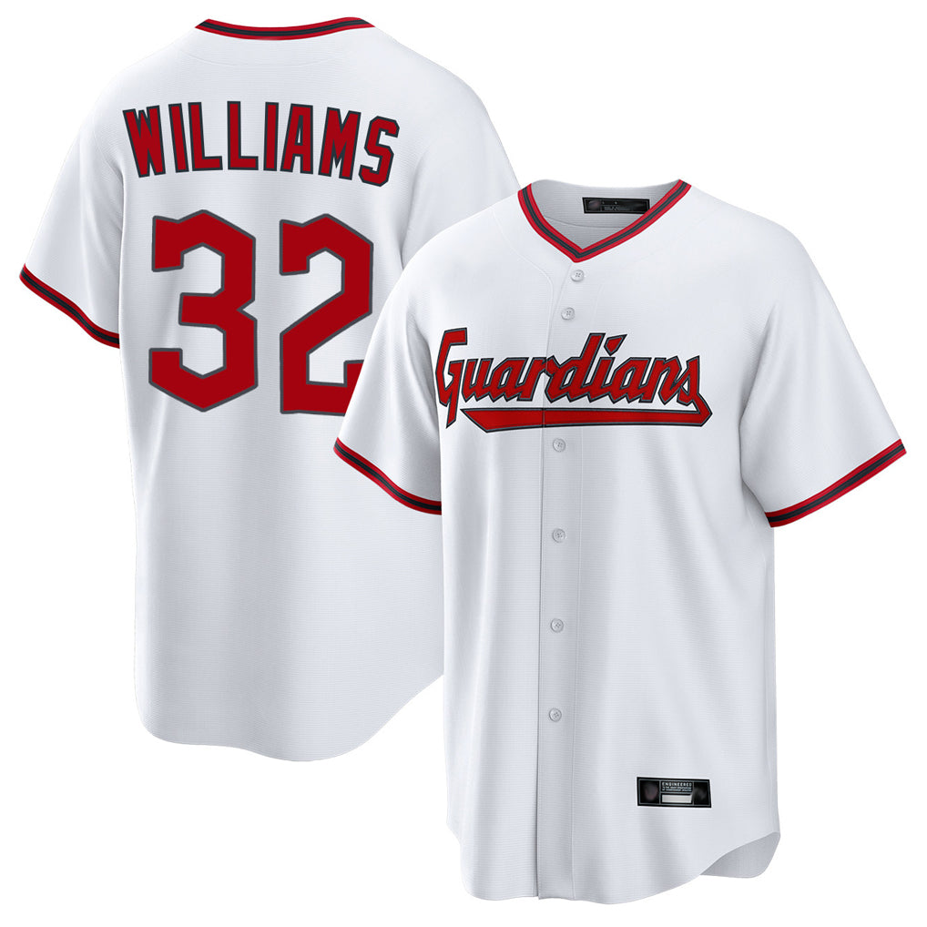 Cooneas C.Guardians #32 Gavin Williams Player White Game Home Stitched Jerseys
