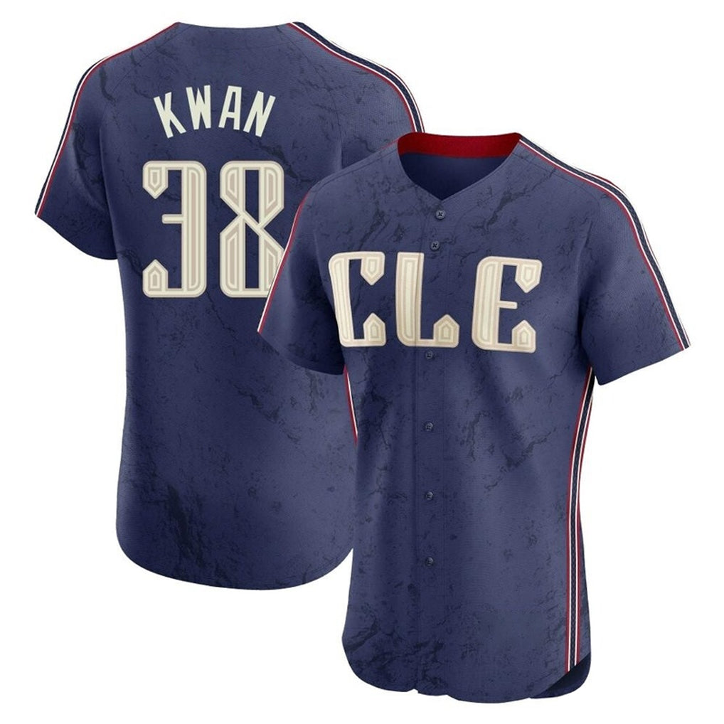 Cooneas C.Guardians #38 Steven Kwan Player Navy City Connect Limited Elite Home Stitched Jerseys