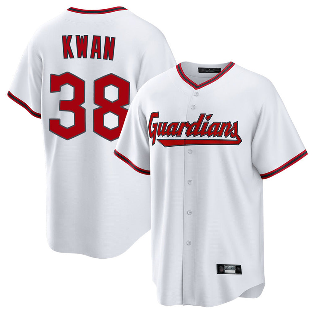 Cooneas C.Guardians #38 Steven Kwan Player White Game Home Stitched Jerseys