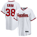 Cooneas C.Guardians #38 Steven Kwan Player White Game Home Stitched Jerseys