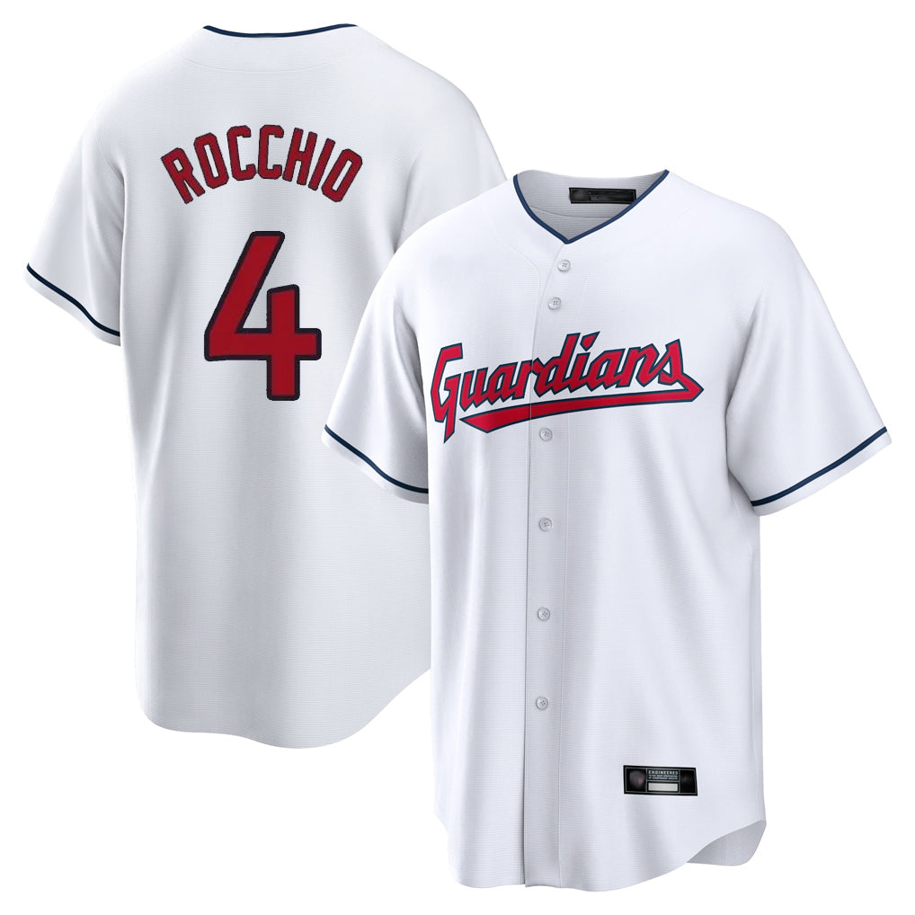 Cooneas C.Guardians #4 Brayan Rocchio Player White Home Game Stitched Jerseys