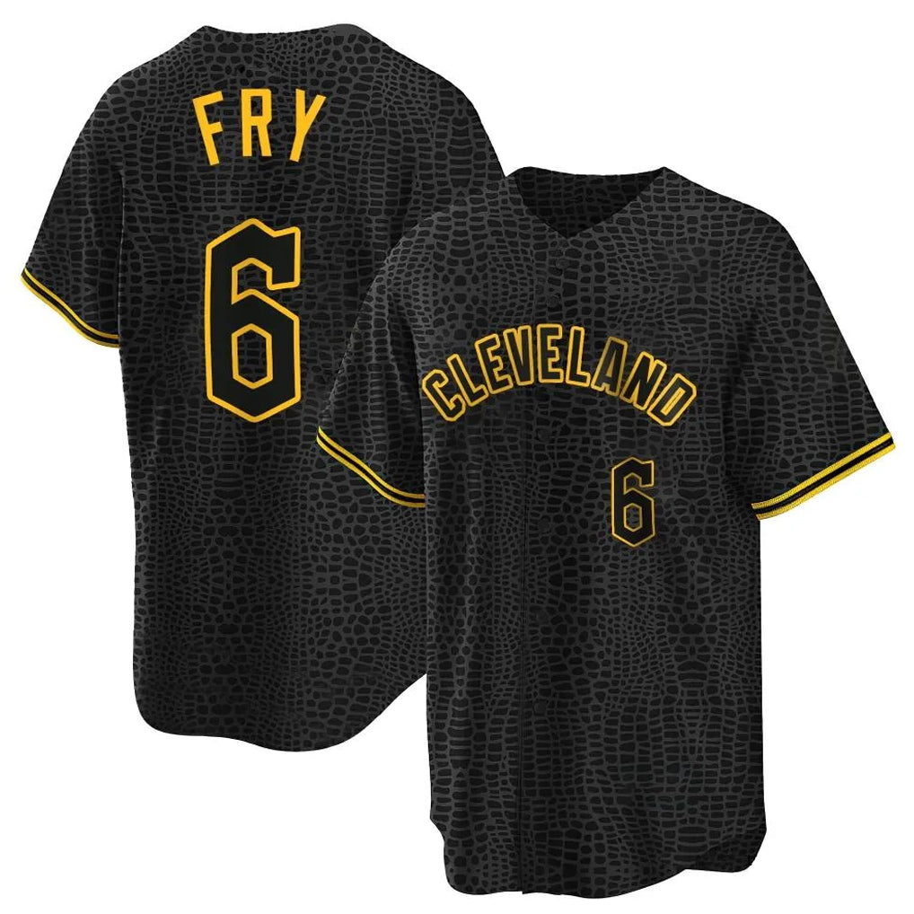 Cooneas C.Guardians #6 David Fry Player Black Snake Skin City Home Game Stitched Jerseys