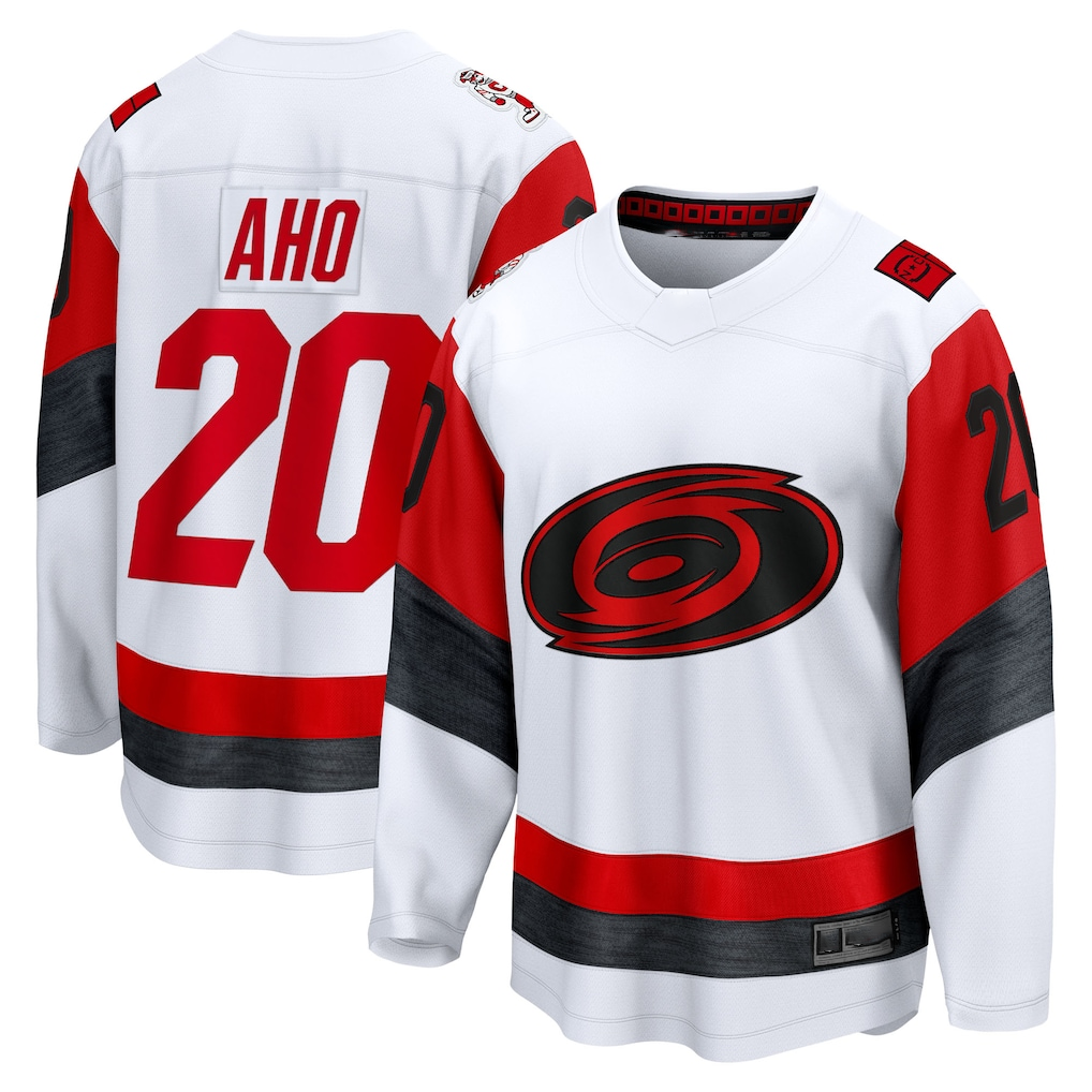 Cooneas C.Hurricanes #20 Sebastian Aho White Away Breakaway Stitched Jerseys