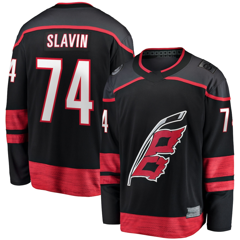 Cooneas C.Hurricanes #74 Jaccob Slavin Black Home Breakaway Player Stitched Jerseys