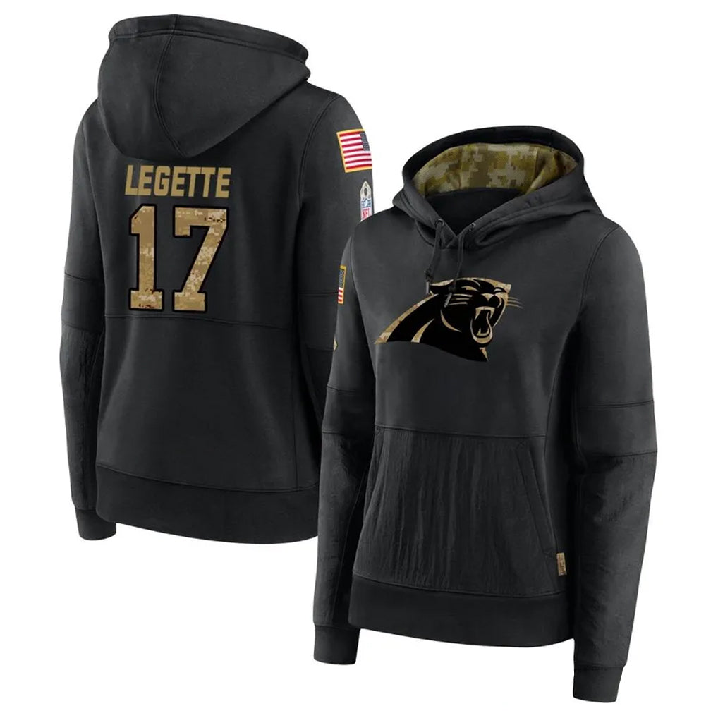 Cooneas C.Panthers #17 Xavier Legette Player Black Salute to Service HoodiesStitched  Jerseys