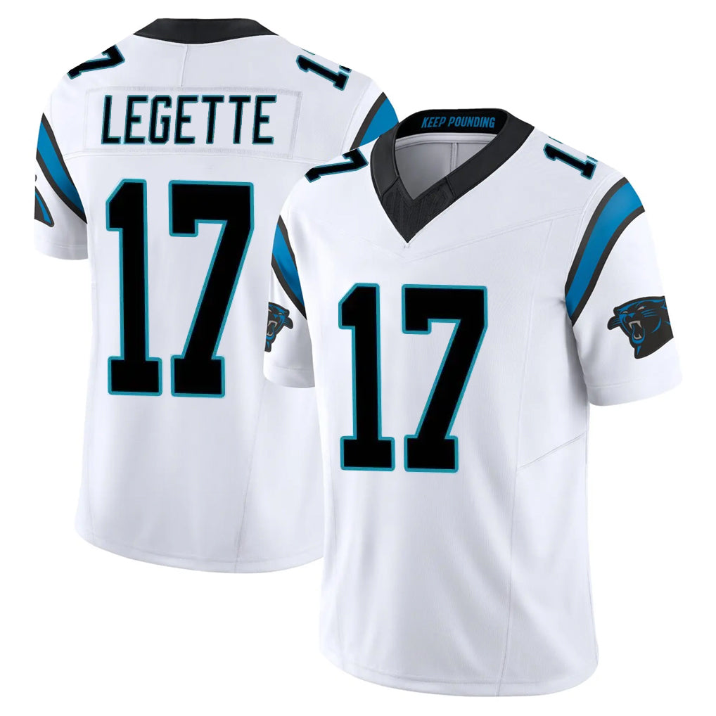 Cooneas C.Panthers #17 Xavier Legette Player White Vapor F.U.S.E. Limited Home Game Stitched Jerseys