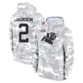 Cooneas C.Panthers #2 Michael Jackson Player Arctic Camo Salute to Service Pullover Hoodies Limited Game Stitched Jerseys