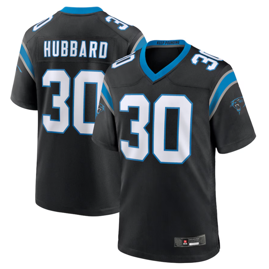 Cooneas C.Panthers #30 Chuba Hubbard Player Black Team Game Stitched Jerseys