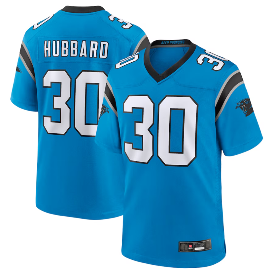 Cooneas C.Panthers #30 Chuba Hubbard Player Blue Game Stitched Jerseys