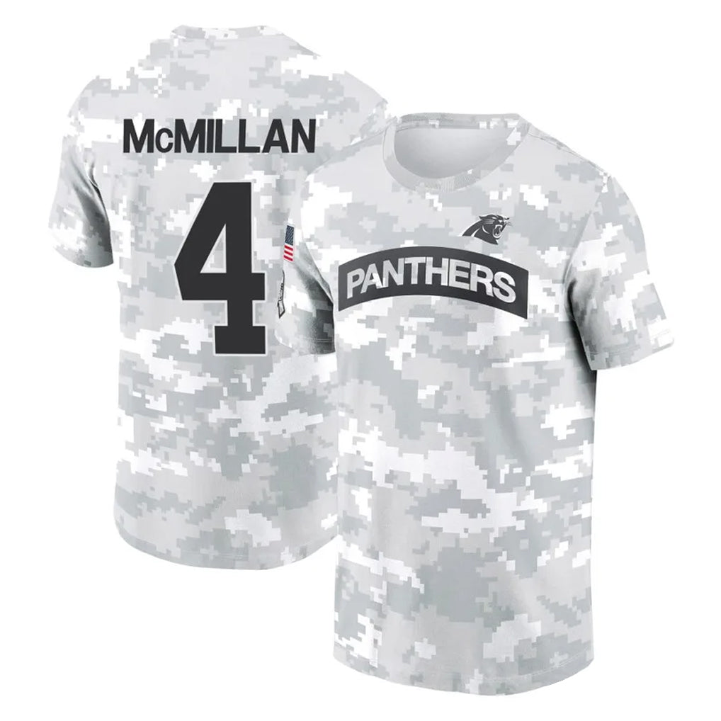 Cooneas C.Panthers #4 Tetairoa McMillan Player Arctic Camo Salute to Service T-Shirt Hoodies Stitched Jerseys
