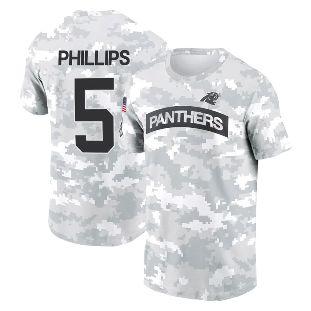 Cooneas C.Panthers #5 Jaelan Phillips Player Arctic Camo Salute to Service T-Shirt Hoodies Stitched Jerseys