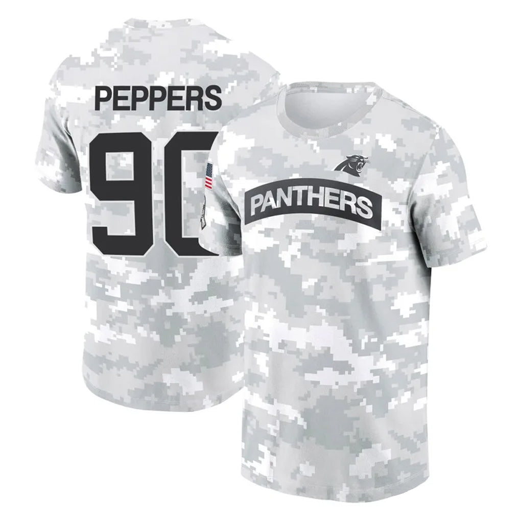 Cooneas C.Panthers #90 Julius Peppers Player Arctic Camo Salute to Service T-Shirt Hoodies Stitched Jerseys
