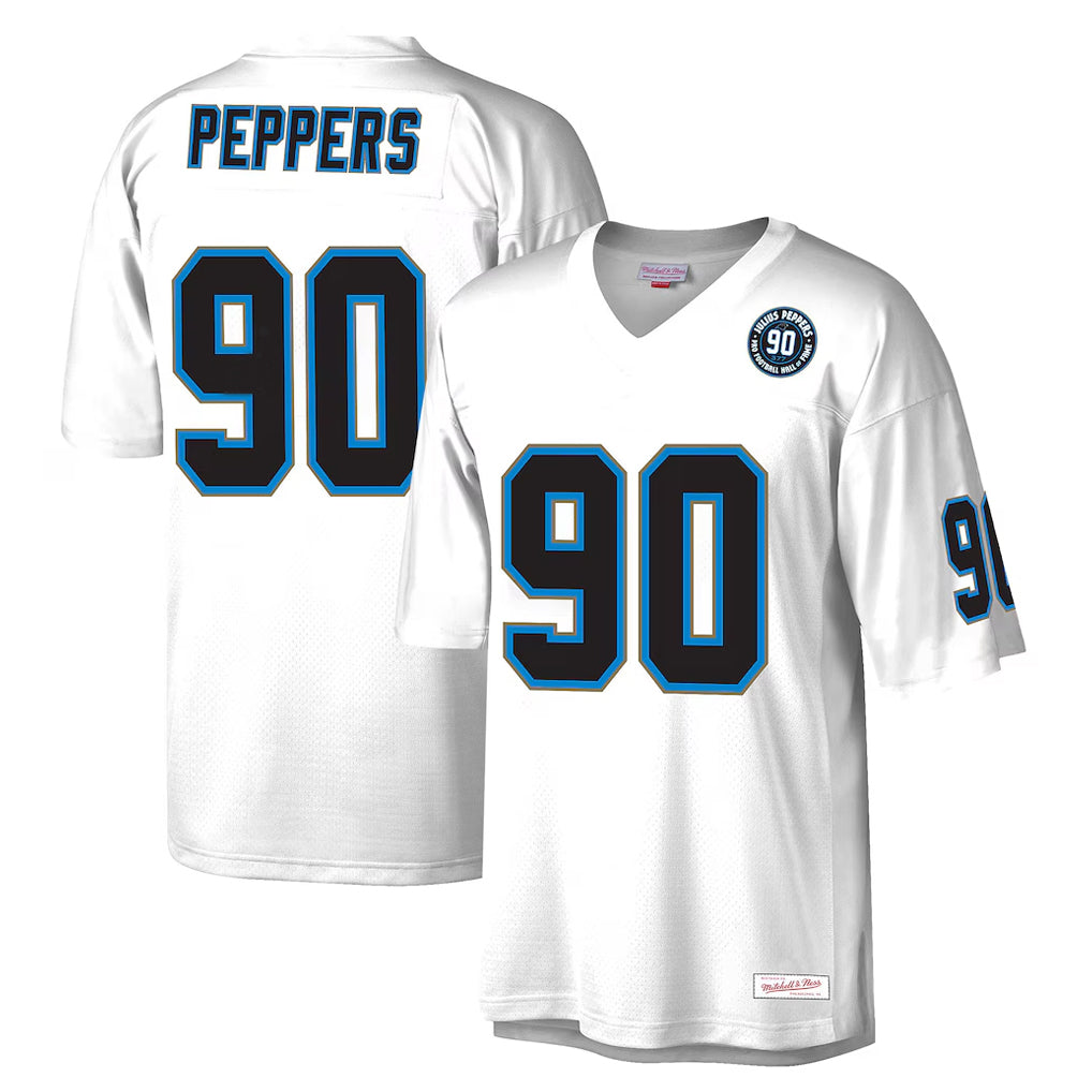 Cooneas C.Panthers #90 Julius Peppers Player White Mitchell & Ness 2024 Hall of Fame Fashion Stitched Jerseys