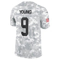 Cooneas C.Panthers #9 Bryce Young Arctic Camo 2024 Salute to Service Limited Stitched Jerseys