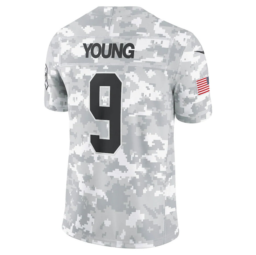 Cooneas C.Panthers #9 Bryce Young Arctic Camo 2024 Salute to Service Limited Stitched Jerseys