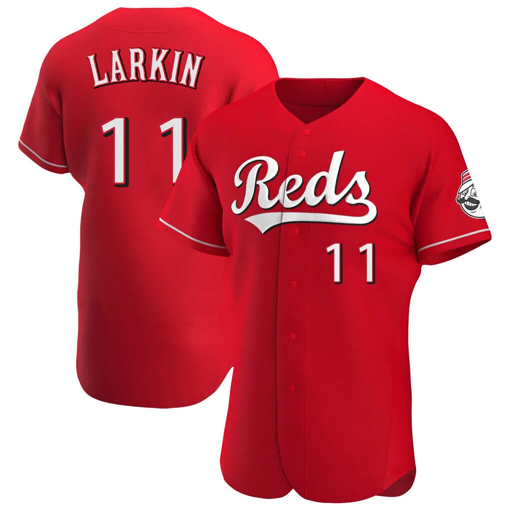 Cooneas C.Reds #11 Barry Larkin Player Red Limited Elite Home Stitched Jerseys