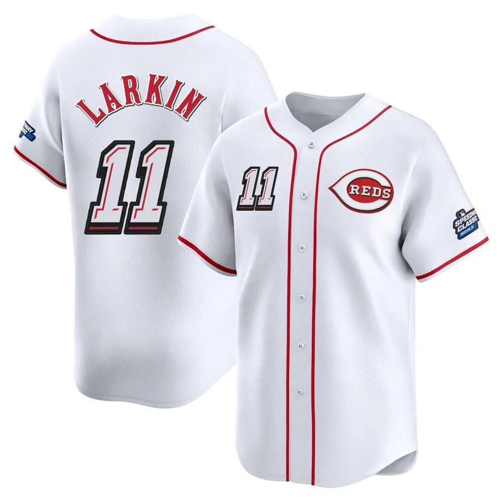 Cooneas C.Reds #11 Barry Larkin Player White Speedway Classic Home Limited Stitched Jerseys