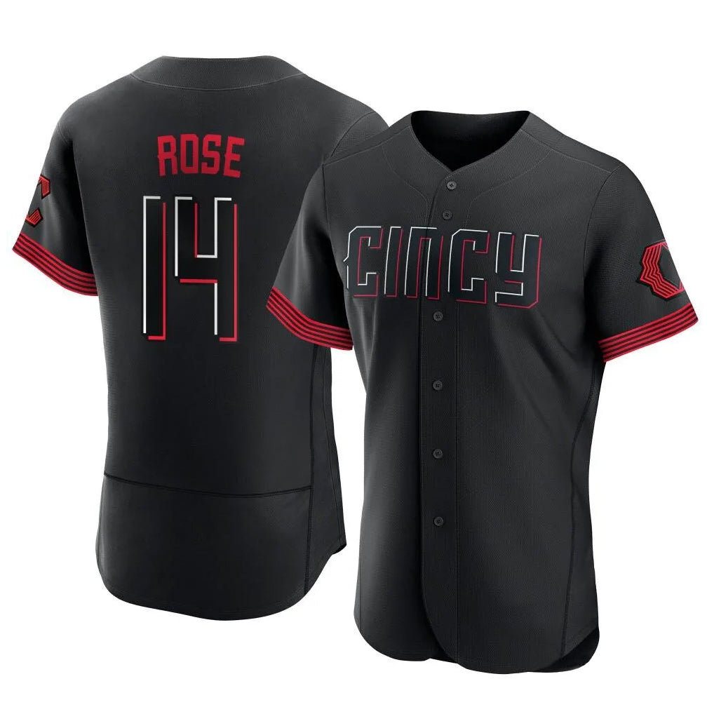 Cooneas C.Reds #14 Pete Rose Player Black City Connect Limited Elite Home Stitched Jerseys
