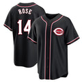 Cooneas C.Reds #14 Pete Rose Player Black Fashion Out Home Game Stitched Jerseys