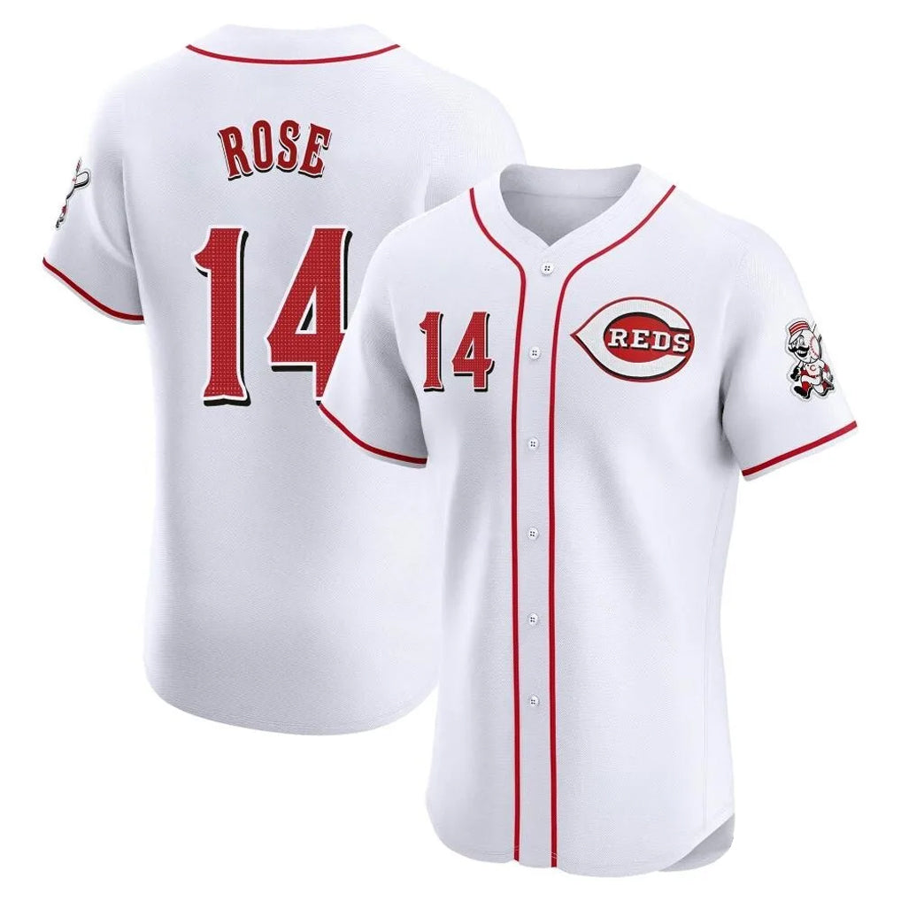 Cooneas C.Reds #14 Pete Rose Player White Limited Elite Home Stitched Jerseys