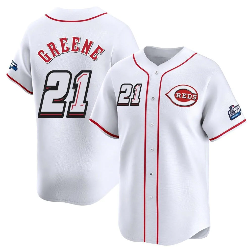 Cooneas C.Reds #21 Hunter Greene Player White Speedway Classic Home Limited Stitched Jerseys