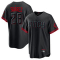 Cooneas C.Reds #28 Eugenio Su¡§¡érez Player Black City Connect Home Game Stitched Jerseys