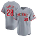 Cooneas C.Reds #28 Eugenio Su¡§¡érez Player Gray Home Limited Stitched Jerseys