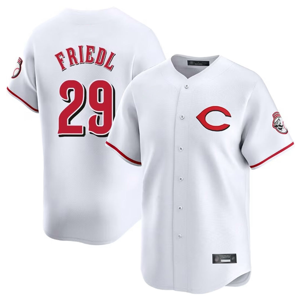 Cooneas C.Reds #29 TJ Friedl Player White Limited Home Stitched Jerseys