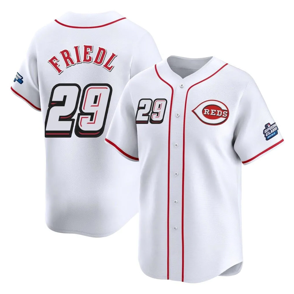 Cooneas C.Reds #29 TJ Friedl Player White Speedway Classic Home Limited Stitched Jerseys
