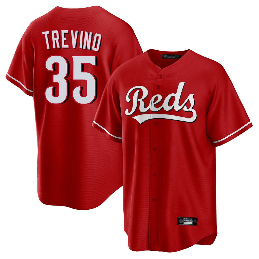 Cooneas C.Reds #35 Jose Trevino Player Red Home Game Stitched Jerseys
