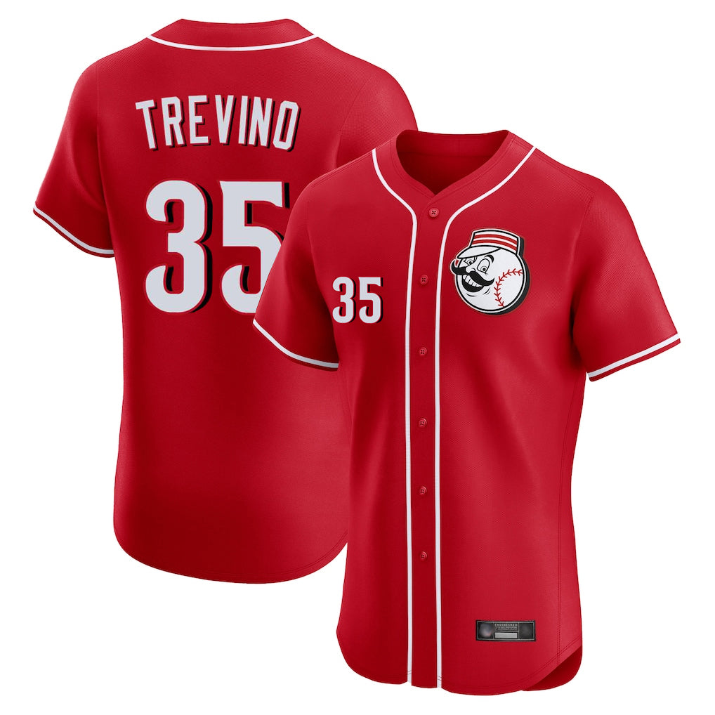 Cooneas C.Reds #35 Jose Trevino Player Red Limited Elite Home Game Stitched Jerseys