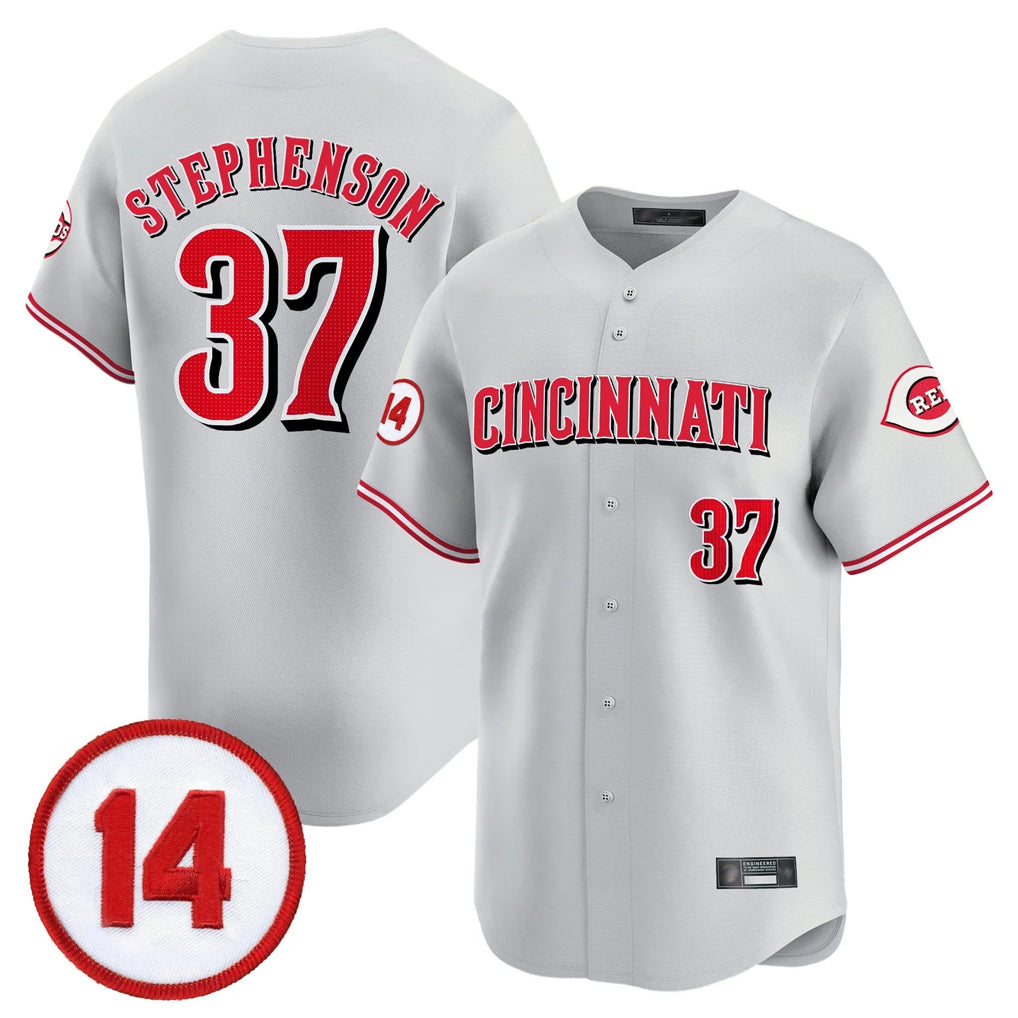 Cooneas C.Reds #37 Tyler Stephenson Player Gray Vapor Premier Limited Home Stitched Jerseys