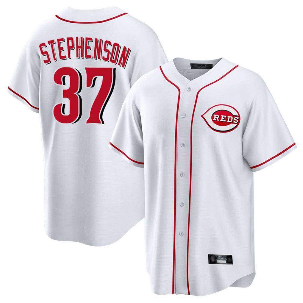 Cooneas C.Reds #37 Tyler Stephenson Player White Game Home Stitched Jerseys