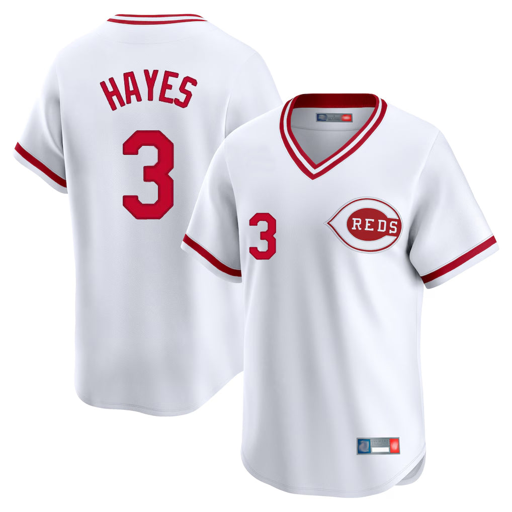 Cooneas C.Reds #3 Ke'Bryan Hayes Player White Cooperstown Collection Limited T-shirt Home Stitched Jerseys