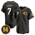 Cooneas C.Reds #7 Spencer Steer Player Black-Gold Vapor Premier Limited Home Stitched Jerseys
