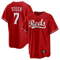 Cooneas C.Reds #7 Spencer Steer Player Red Home Game Stitched Jerseys