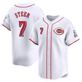 Cooneas C.Reds #7 Spencer Steer Player White Home Limited Stitched Jerseys
