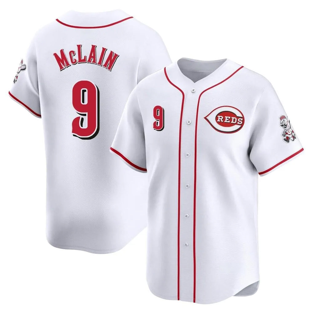 Cooneas C.Reds #9 Matt McLain Player White Home Limited Stitched Jerseys