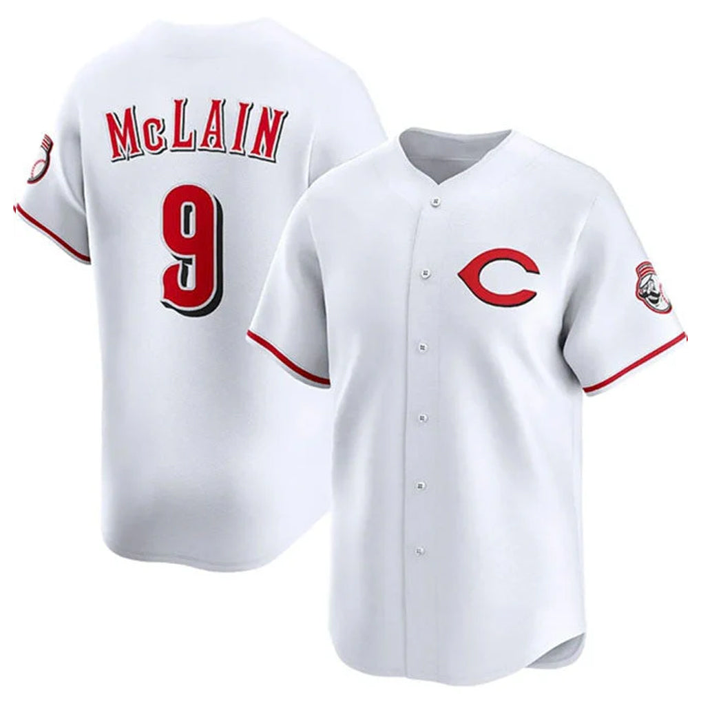 Cooneas C.Reds #9 Matt McLain Player White Limited Home Stitched Jerseys