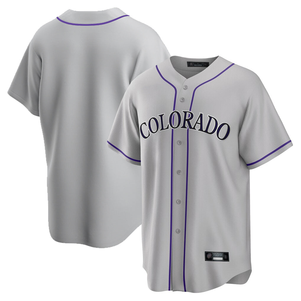 Cooneas C.Rockies Gray Game Home Blank Player Stitched Jerseys