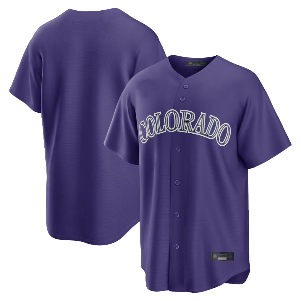 Cooneas C.Rockies Purple Game Home Blank Player Stitched Jerseys