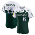 Cooneas C.Rockies #15 Hunter Goodman Player Green City Connect Limited Elite Home Stitched Jerseys