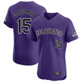 Cooneas C.Rockies #15 Hunter Goodman Player Purple Limited Elite Home Stitched Jerseys