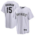 Cooneas C.Rockies #15 Hunter Goodman Player White Game Home Stitched Jerseys