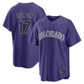 Cooneas C.Rockies #17 Todd Helton Player Purple Game Home Stitched Jerseys