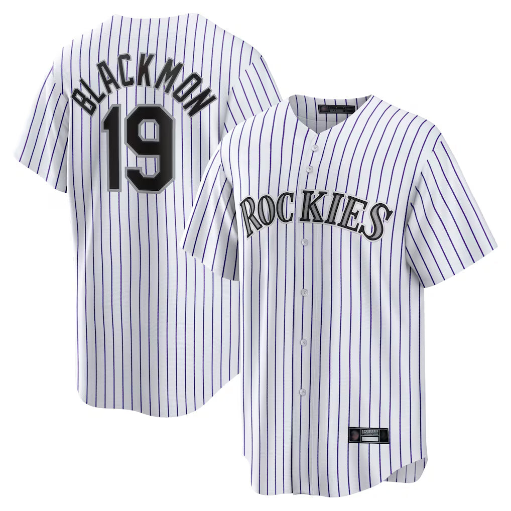 Cooneas C.Rockies #19 Charlie Blackmon Player White Game Home Stitched Jerseys