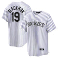 Cooneas C.Rockies #19 Charlie Blackmon Player White Game Home Stitched Jerseys
