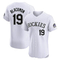 Cooneas C.Rockies #19 Charlie Blackmon Player White Limited Elite Home Stitched Jerseys