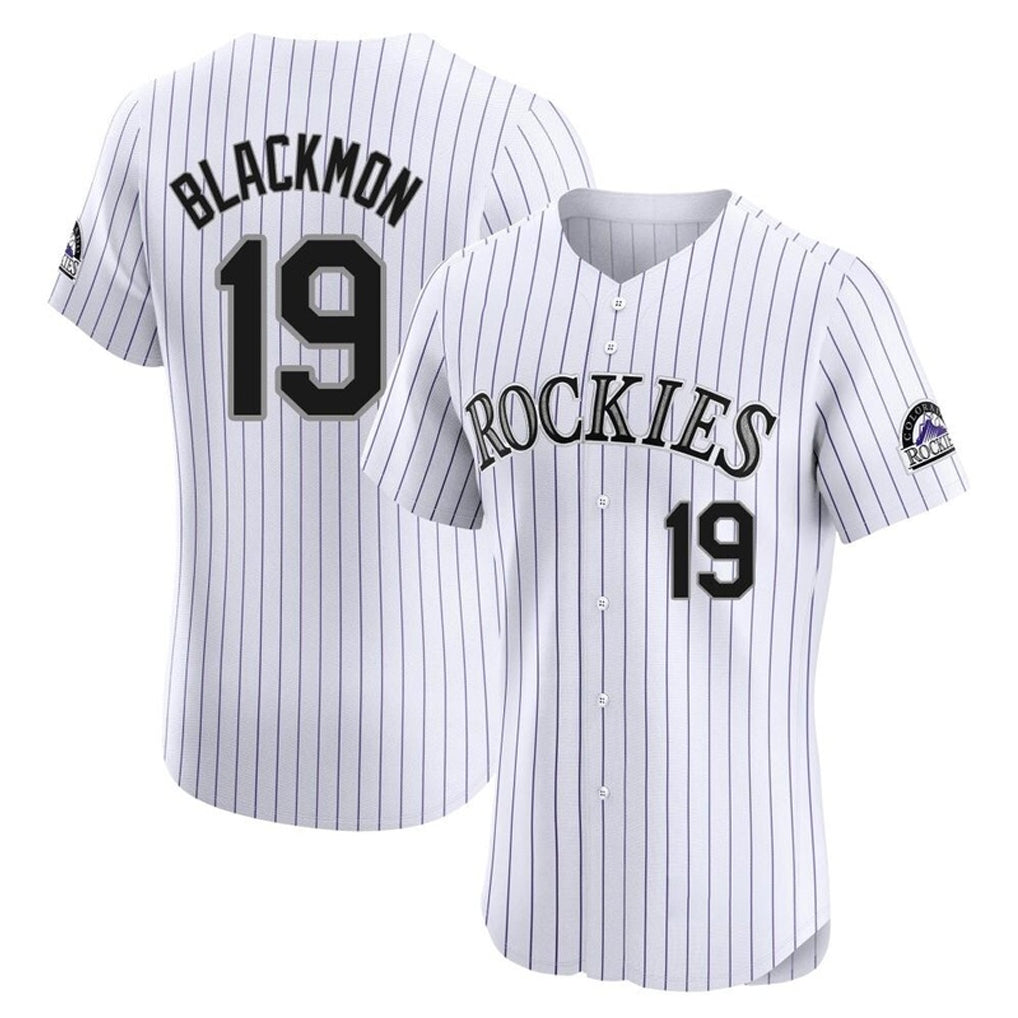 Cooneas C.Rockies #19 Charlie Blackmon Player White Limited Elite Home Stitched Jerseys