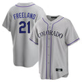 Cooneas C.Rockies #21 Kyle Freeland Player Gray Game Home Stitched Jerseys